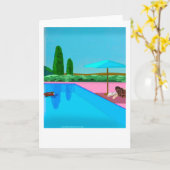 Lesen am Pool Karte (Gelbe Blume)