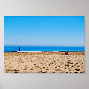 Lesen am sandigen Strand Poster
