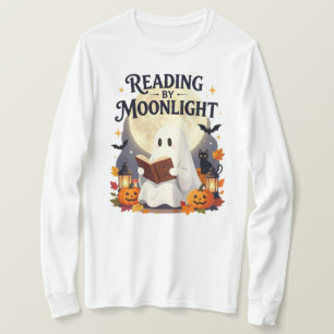 Lesen beim Mondlicht Geist Halloween T-Shirt