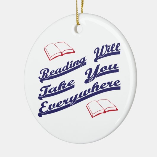 Lesen bringt Sie überall hin Keramikornament (Links)