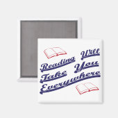 Lesen bringt Sie überall hin Magnet (Vorderseite/Rückseite)