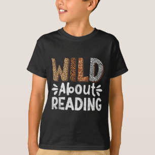 Lesen Bücher Leser Bibliothekar wilde Tiere Leopar T-Shirt