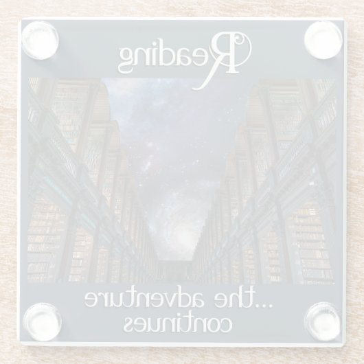 Lesen, das Abenteuer geht weiter Glasuntersetzer (Rückseite)