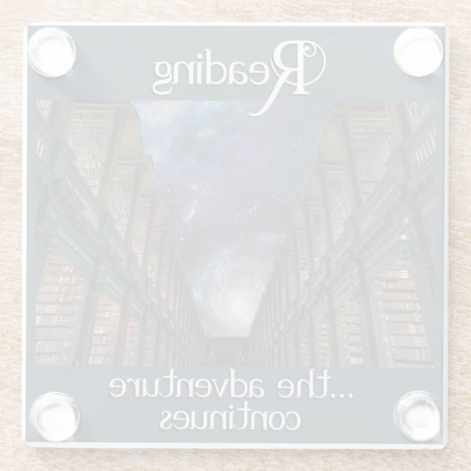 Lesen, das Abenteuer geht weiter Glasuntersetzer (Rückseite)