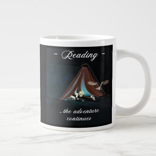 Lesen, das Abenteuer geht weiter Jumbo-Tasse (Rechts)