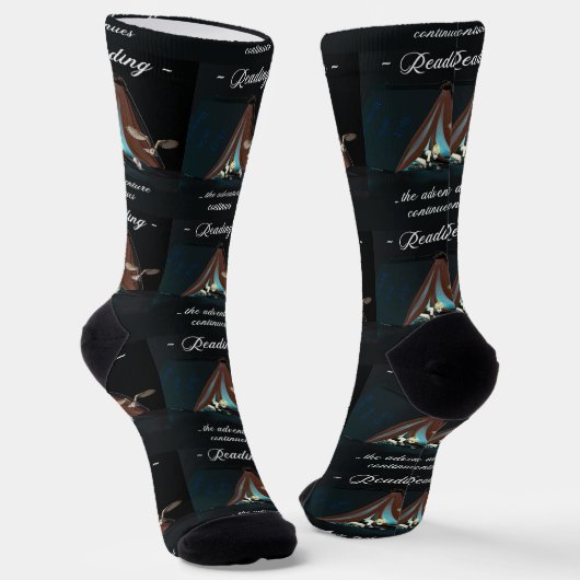 Lesen, das Abenteuer geht weiter Socken (Gewinkelt)