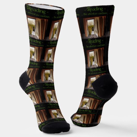 Lesen, das Abenteuer geht weiter Socken (Gewinkelt)