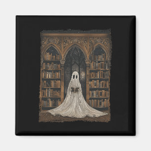 Lesen der Ghost Library Halloween Librarian Book L Magnet