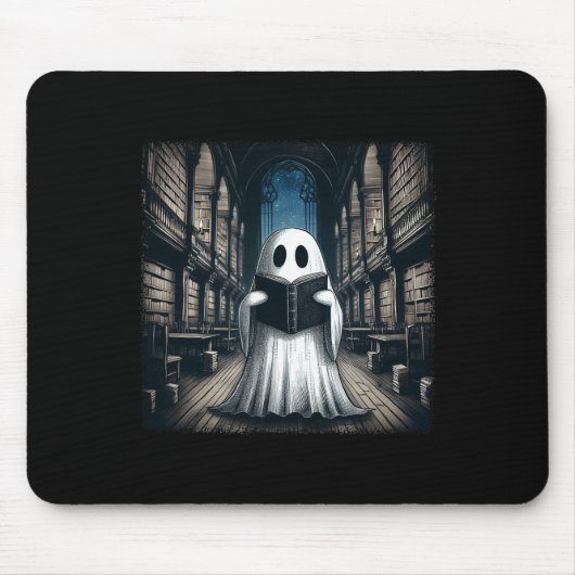 Lesen der Ghost Library Halloween Librarian Book L Mousepad (Vorne)
