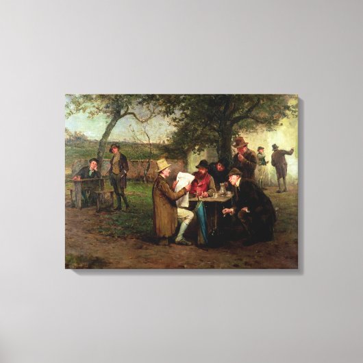 Lesen der Nachrichten Leinwanddruck (Vorderseite)