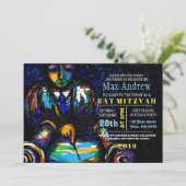 LESEN DER TORAH Bar Bat Mitzvah Einladung (Stehend Vorderseite)