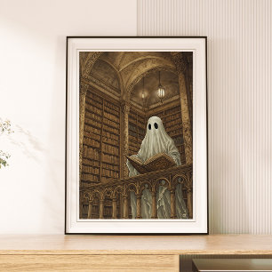 Lesen der Vintagen antiken Bücherbibliothek Kunst Poster