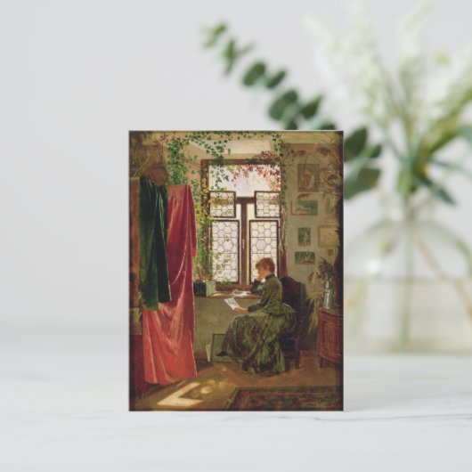 Lesen des Briefes Postkarte (Stehend Vorderseite)