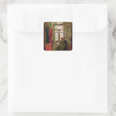 Lesen des Briefes Quadratischer Aufkleber (Tasche)