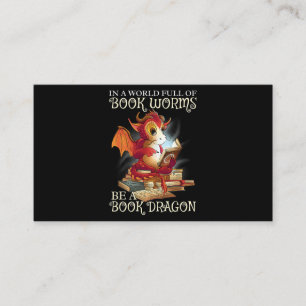 Lesen des Lover Library Book Lover Dragon Bookworm Visitenkarte