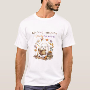 Lesen durch die Gruselsaison Cozy Geist Lesen T-Shirt