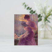 Lesen durch Mondlicht Postkarte (Stehend Vorderseite)