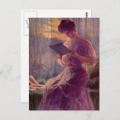 Lesen durch Mondlicht Postkarte (Vorne/Hinten)