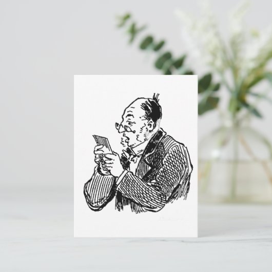 Lesen einer Postkarte (Stehend Vorderseite)