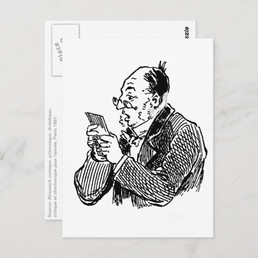 Lesen einer Postkarte (Vorne/Hinten)