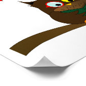 Lesen eines klugen Owl Poster (Ecke)
