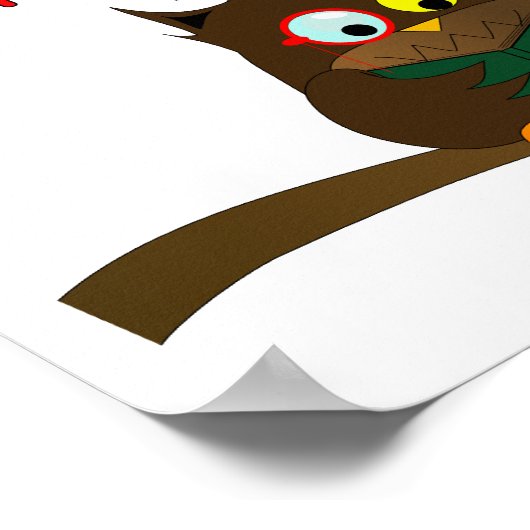 Lesen eines klugen Owl Poster (Ecke)