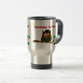 Lesen eines klugen Owl Reisebecher (VorderseiteRechts)