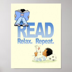 Lesen, Entspannen und Wiederholen von Alphabetisie Poster