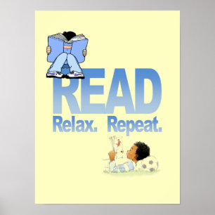 Lesen, Entspannen und Wiederholen von Plakaten Poster