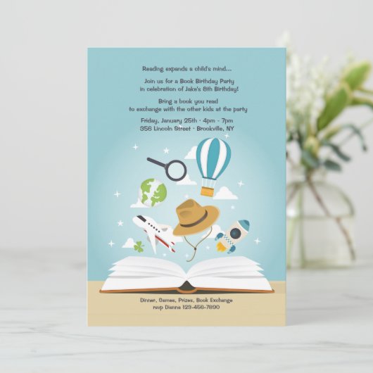 Lesen erweitert die Gedankeneinladung Einladung (Stehend Vorderseite)