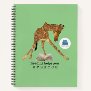 Lesen hilft Ihnen, Giraffen-Notebook zu stillen Notizblock
