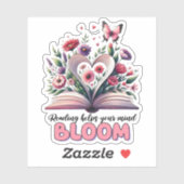 Lesen hilft Ihrem Geist zu blühen Aufkleber (Blatt)