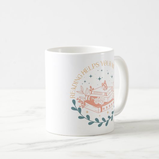 Lesen hilft Ihrem Geist zu blühen Kaffeetasse (VorderseiteRechts)