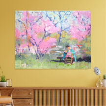 Lesen ihres Briefes Redbuds / Künstler Larry Lerew