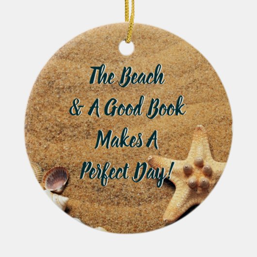 Lesen im Bookworm der Beach Book Club Group Keramik Ornament (Vorne)