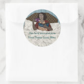 Lesen in Bed Lady verleiht Ihnen ihr Buch Runder Aufkleber (Tasche)