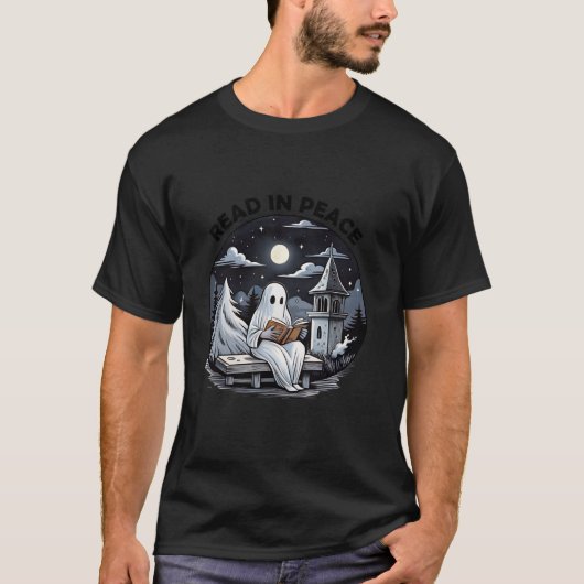 Lesen in Peace Funny Ghosts Lesen Buch Spooky Tee (Vorderseite)
