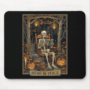 Lesen in Peace Skeleton Halloween Las Banned Books Mousepad