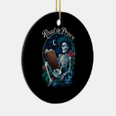 Lesen in Peace Skeleton Lesebuch Keramik Ornament (Rechts)