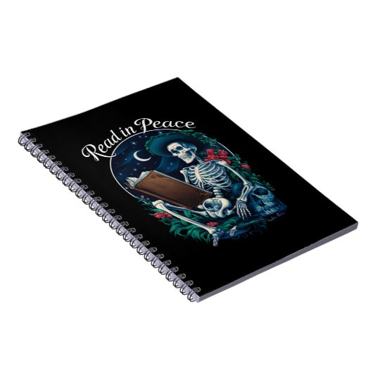 Lesen in Peace Skeleton Lesebuch Notizblock (Rechte Seite)