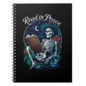 Lesen in Peace Skeleton Lesebuch Notizblock (Vorderseite)