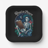 Lesen in Peace Skeleton Lesebuch Pappteller (Vorderseite)