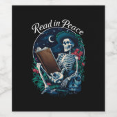 Lesen in Peace Skeleton Lesebuch Weinetikett (Einzelnes Label)