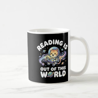 Lesen ist außerirdisch lustige Katzen-Weltraum-Büc Kaffeetasse