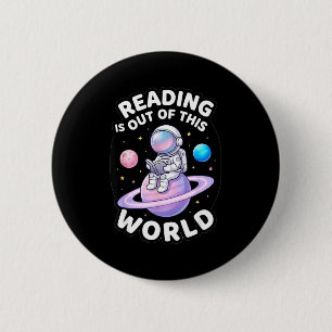 Lesen ist außerirdisch lustige Weltraum-Bücher Button