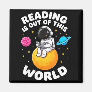 Lesen ist außerirdisch lustige Weltraum-Bücher Magnet