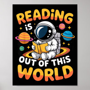 Lesen ist außerirdisch lustige Weltraum-Bücher Poster