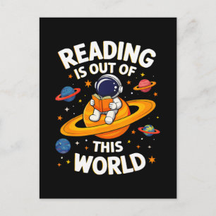Lesen ist außerirdisch postkarte