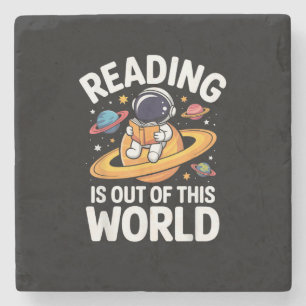 Lesen ist Außerirdische Welt Raum Lustige Bücher L Steinuntersetzer