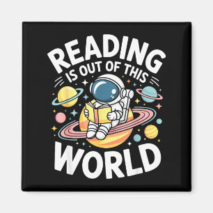 Lesen ist außerirdischer Astronauten-Planet-Buch Magnet